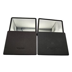 BOTTEGA VENETA Pocket Purse Makeup Mirror Espresso Brown Leather Back - NEW